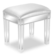 VINGLI Mirrored Vanity Stools with Storage Vanity Chairs Makeup Stool