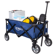 VINGLI Outdoor Portable Folding Wagon Red/ Blue