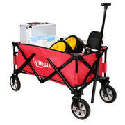 VINGLI Outdoor Portable Folding Wagon Red/ Blue
