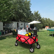 VINGLI Outdoor Portable Folding Wagon Red/ Blue