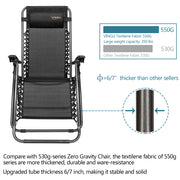 VINGLI 2 Sets Upgraded Zero Gravity Chairs Outdoor Folding Lounge Chairs Black/ Grey/ Blue/ Brown