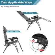 VINGLI 2 Sets Upgraded Zero Gravity Chairs Outdoor Folding Lounge Chairs Black/ Grey/ Blue/ Brown