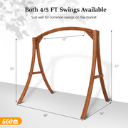 VINGLI Outdoor Patio Porch Wooden Swing Frame Heavy Duty 1000Ibs