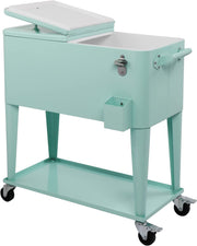 VINGLI 80 QT Rolling Ice Chest Cooler Car Outdoor Patio Wagon Cooling Bins