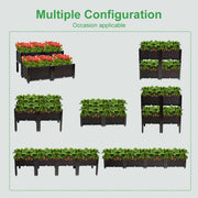 VINGLI Square Raised Garden Bed Wooden Plant Stand