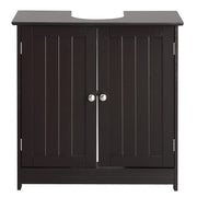 VINGLI Modern Pedestal Under Sink Storage 2-Door Bathroom Vanity with Espresso/White/Grey