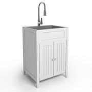 VINGLI 24 Inch Kitchen Sink Laundry Sink with Pull Out Sprayer Faucet
