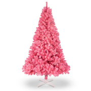 VINGLI 5/5.5/6/7/7.5/8 Ft Tall Christmas Tree With Metal Stand for Xmas Decoration Green/White/Pink/Black