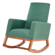 VINGLI High Back Upholstered Lounge Rocking Chair with Side Pocket