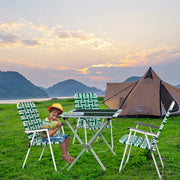 VINGLI Portable Patio Lawn Folding Webbed Chairs for Outdoor Camping Green/Blue