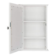VINGLI Mirrored Bathroom Cabinet Wall Mount Storage Cabinet with Single Door White