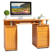 Vingli 3 Drawers Wooden Computer Desk Writing Study Desk for Home Office Black/Coffee/Wood