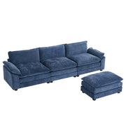 VINGLI 120" L-Shaped Sectional Couch Sofa with Ottoman