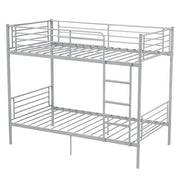 VINGLI Metal Bunk Bed Twin Over Twin Sturdy Frame with Safety Guard Rail & Removable Ladder