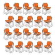 VINGLI 350lbs Stacking Chairs Set Ergonomic Plastic Padded Seat & Back