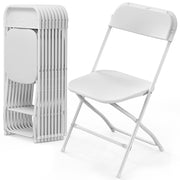VINGLI Portable Plastic Folding Chair 350lb Stackable Seat with Steel Frame