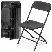VINGLI Portable Plastic Folding Chair 350lb Stackable Seat with Steel Frame