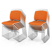 VINGLI 350lbs Stacking Chairs Set Ergonomic Plastic Padded Seat & Back