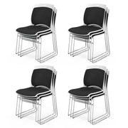 VINGLI 350lbs Stackable Chairs Set with Metal Sled Base