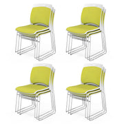 VINGLI 350lbs Stackable Chairs Set with Metal Sled Base