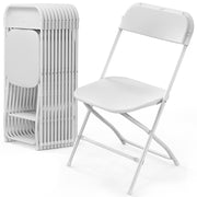 VINGLI Portable Plastic Folding Chair 350lb Stackable Seat with Steel Frame
