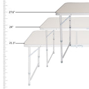 VINGLI Portable Small Folding Camping Table Adjustable Height Aluminum Table