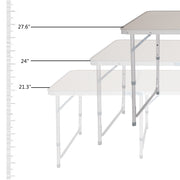 VINGLI Portable Small Folding Camping Table Adjustable Height Aluminum Table