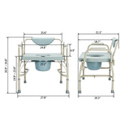 OMECAL 550lbs Medical Toilet Chair Adjustable Height with Safety Steel Frame