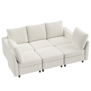 VINGLI SS102 Modular Sectional Sleeper Sofa with Storage and Built-in USB Charger Chenille