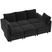 VINGLI SS102 Modular Sectional Sleeper Sofa with Storage and Built-in USB Charger Chenille