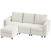 VINGLI SS102 Modular Sectional Sleeper Sofa with Storage and Built-in USB Charger Chenille