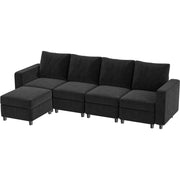 VINGLI SS102 Modular Sectional Sleeper Sofa with Storage and Built-in USB Charger Chenille