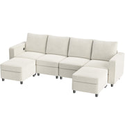 VINGLI SS102 Modular Sectional Sleeper Sofa with Storage and Built-in USB Charger Chenille