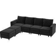 VINGLI SS102 Modular Sectional Sleeper Sofa with Storage and Built-in USB Charger Chenille
