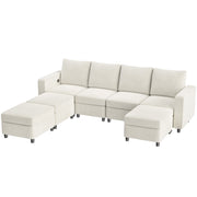 VINGLI SS102 Modular Sectional Sleeper Sofa with Storage and Built-in USB Charger Chenille
