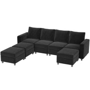 VINGLI SS102 Modular Sectional Sleeper Sofa with Storage and Built-in USB Charger Chenille