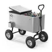 VINGLI 80 Quart Wagon Rolling Cooler Ice Chest with Wheels & Handle for Outdoor Patio