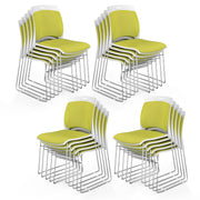 VINGLI 350lbs Stackable Chairs Set with Metal Sled Base