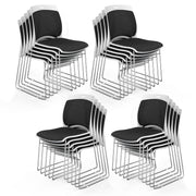VINGLI 350lbs Stackable Chairs Set with Metal Sled Base