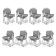VINGLI 350lbs Stacking Chairs Set Ergonomic Plastic Padded Seat & Back