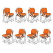 VINGLI 350lbs Stacking Chairs Set Ergonomic Plastic Padded Seat & Back