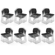 VINGLI 350lbs Stackable Chairs Set with Metal Sled Base