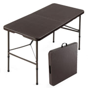 VINGLI Plastic Folding Table Portable Rectangular Table with Carrying Handle