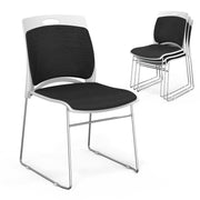VINGLI 350lbs Stackable Chairs Set with Metal Sled Base