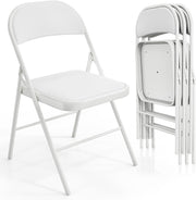 VINGLI Pu Leather Folding Chairs with Padded Seats 350lbs