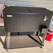 VINGLI 80 Quart Patio Cooler Wagon Cart Portable Rolling Ice Chest