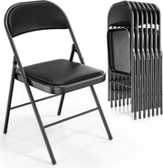 VINGLI 350 lbs PU Leather Folding Chair with Padded Seats & Back