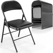 VINGLI 350 lbs PU Leather Folding Chair with Padded Seats & Back