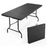 VINGLI Plastic Folding Table Portable Rectangular Table with Carrying Handle