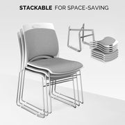 VINGLI 350lbs Stacking Chairs Set Ergonomic Plastic Padded Seat & Back